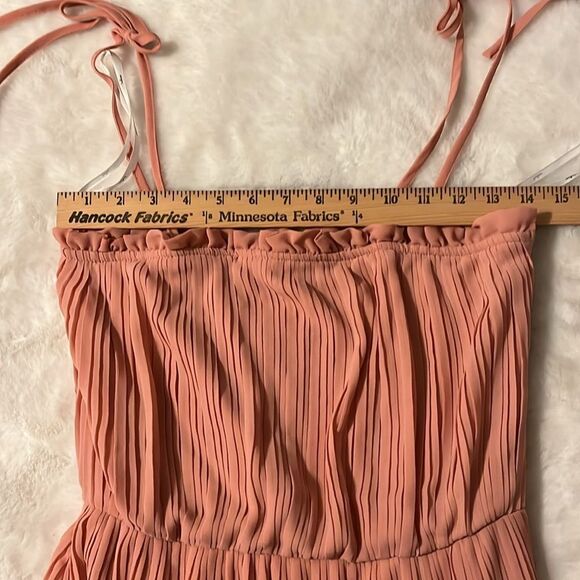 Lulus Playing Cupid Pink Pleated Tiered Ruffled Tie-Strap Maxi Dress - Picture 9 of 13